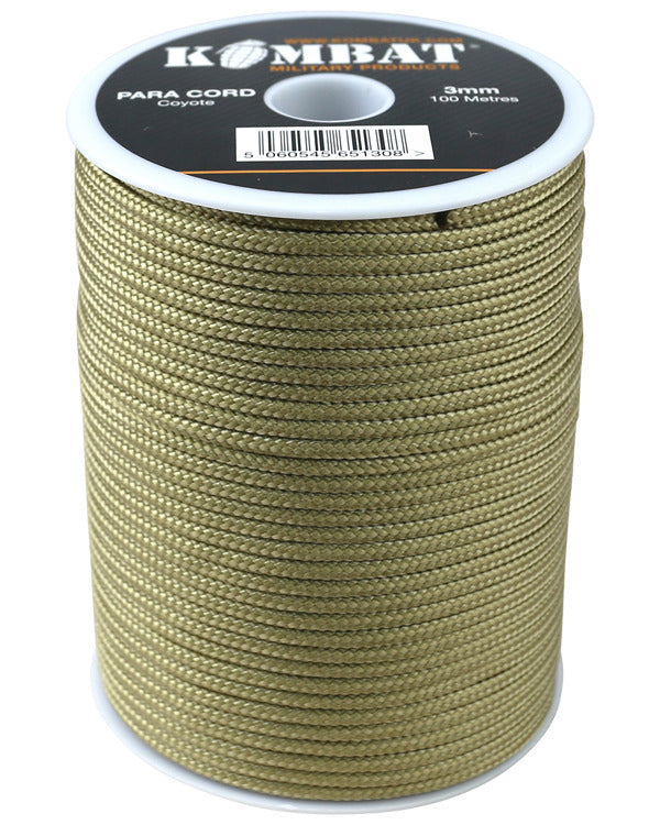 Kombat UK Paracord - 100m Reel - Coyote