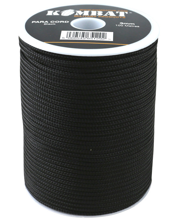 Kombat UK Paracord - 100m Reel - Black