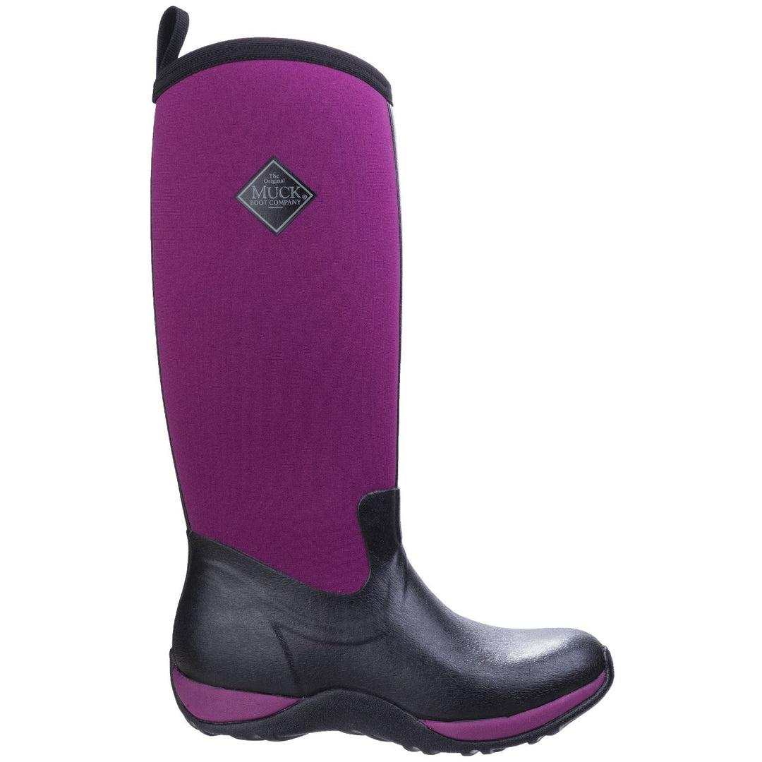 Muck Boots Arctic Adventure Pull On Wellington Boot Black Maroon 3