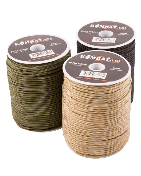 Kombat UK Paracord - 100m Reel - Coyote