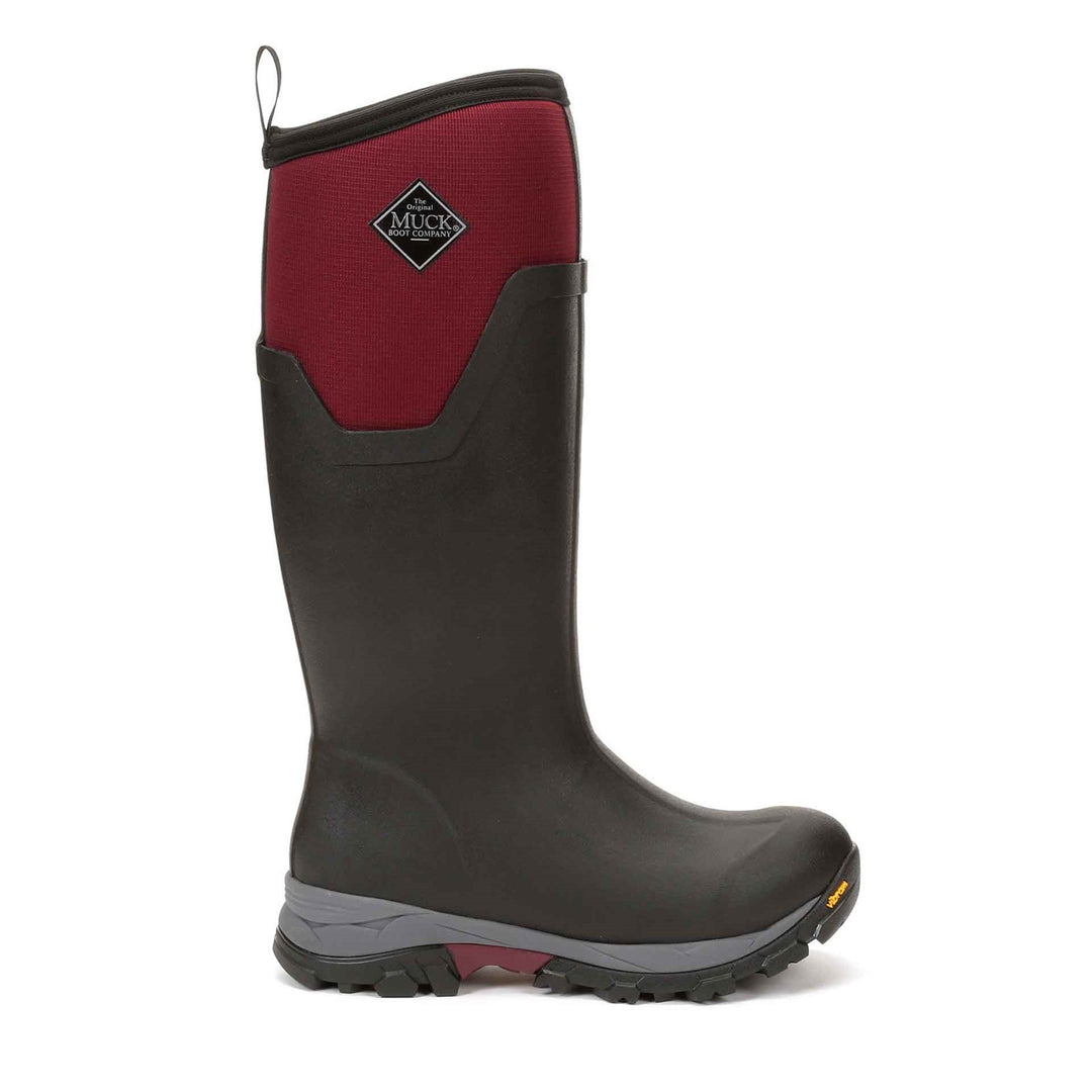 Muck Boots Arctic Ice Tall Wellingtons Black Maroon 3