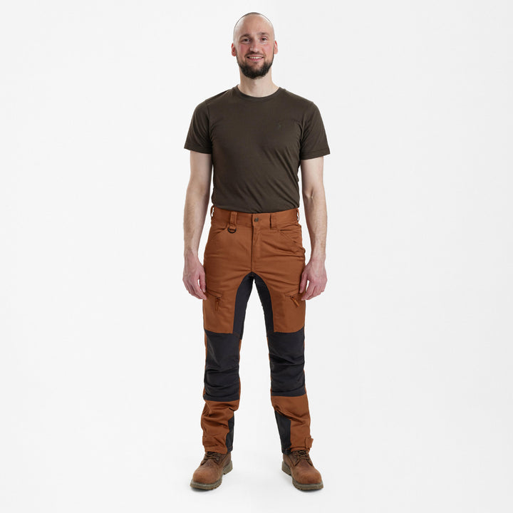 Deerhunter Rogaland Stretch Trousers with contrast Burnt Orange 48