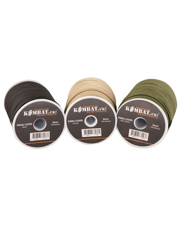 Kombat UK Paracord - 100m Reel - Coyote