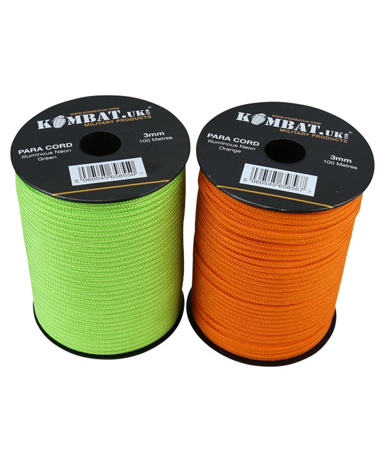 Kombat UK Paracord - 100m Reel - Neon Orange