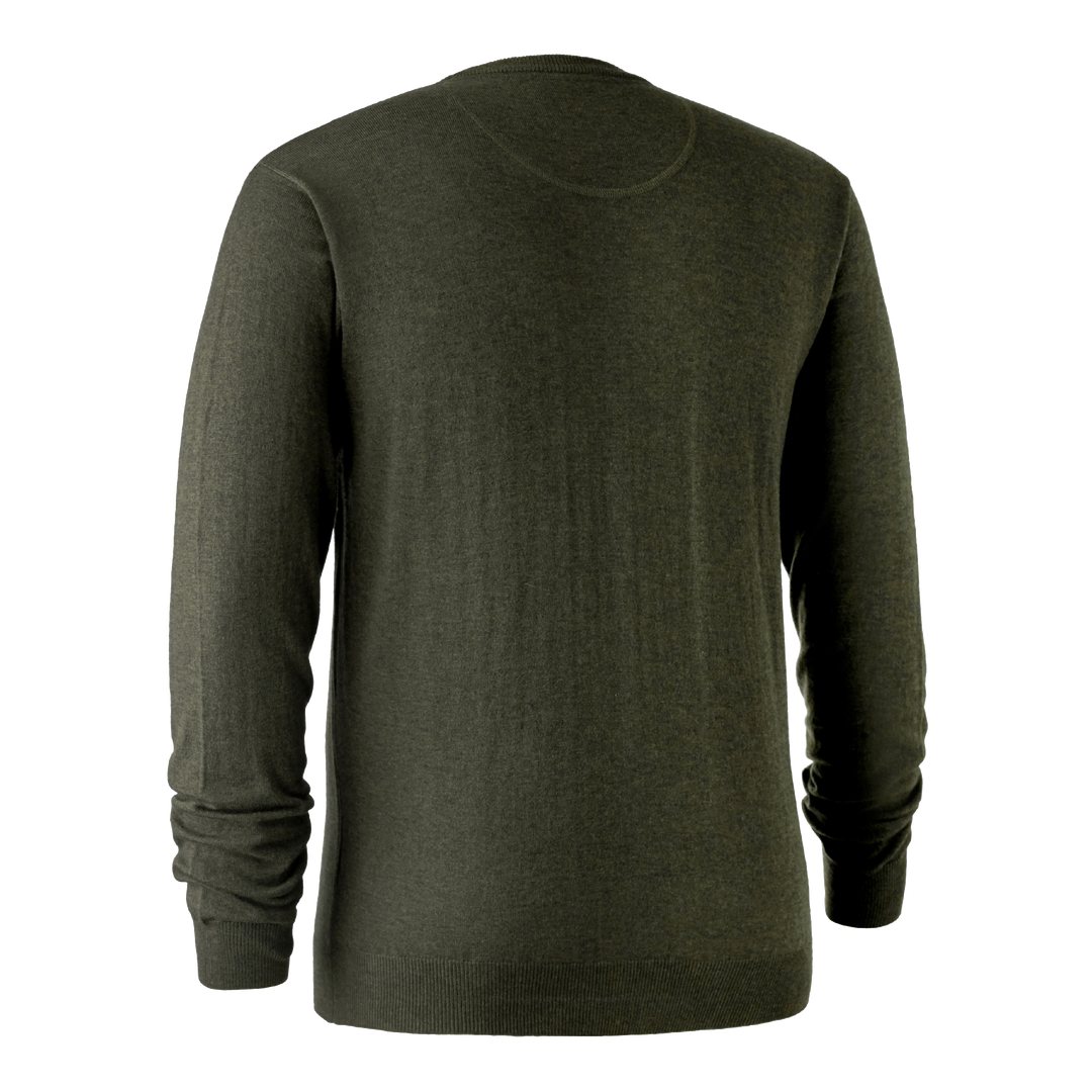 Deerhunter Kingston Knit with O-neck Green Melange 2XL