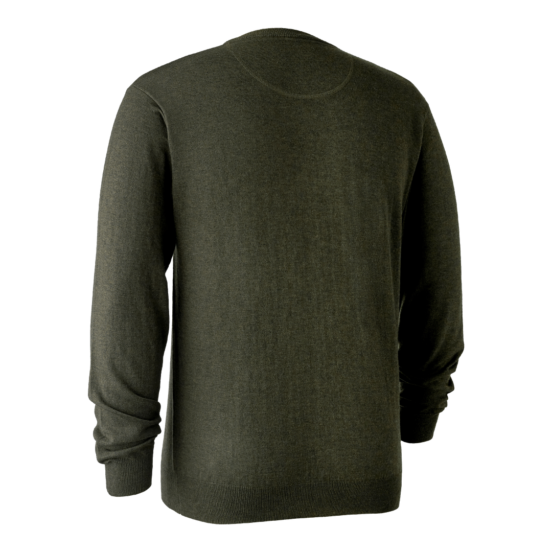 Deerhunter Kingston Knit with V-Neck Green Melange 2XL