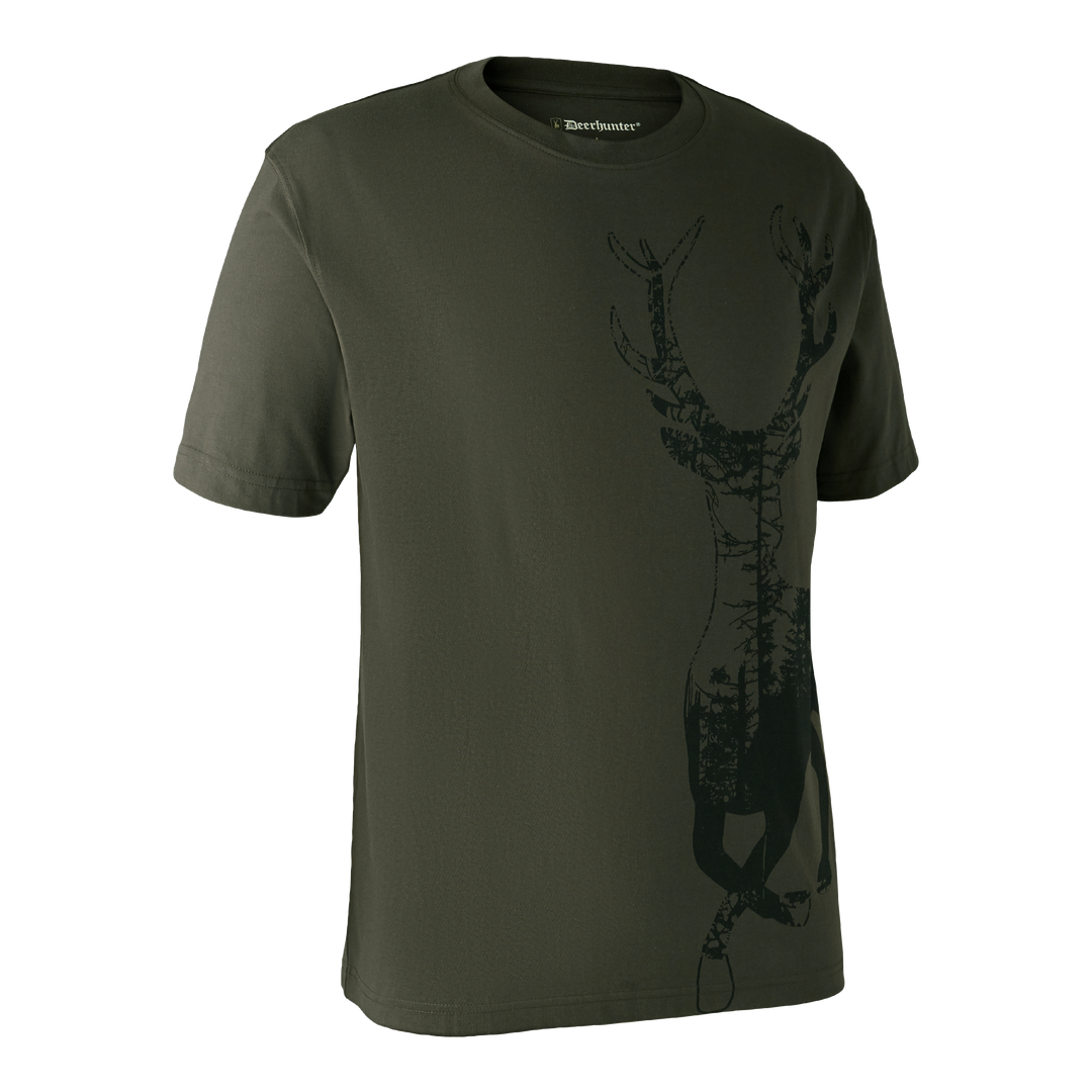 Deerhunter T-shirt with Deer Bark Green L