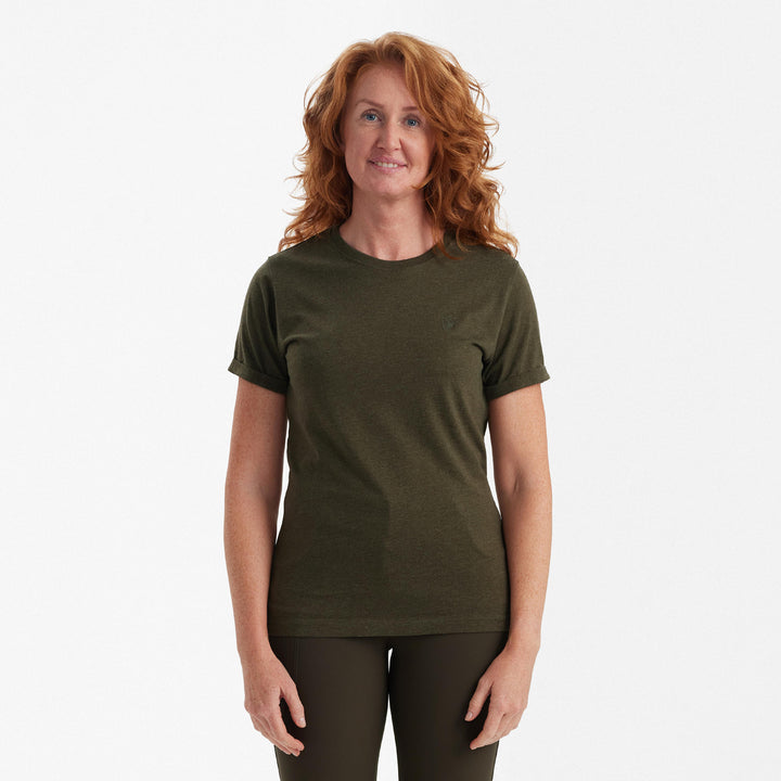 Deerhunter Ladies Basic 2-pack T-shirt Adventure Green melange 36