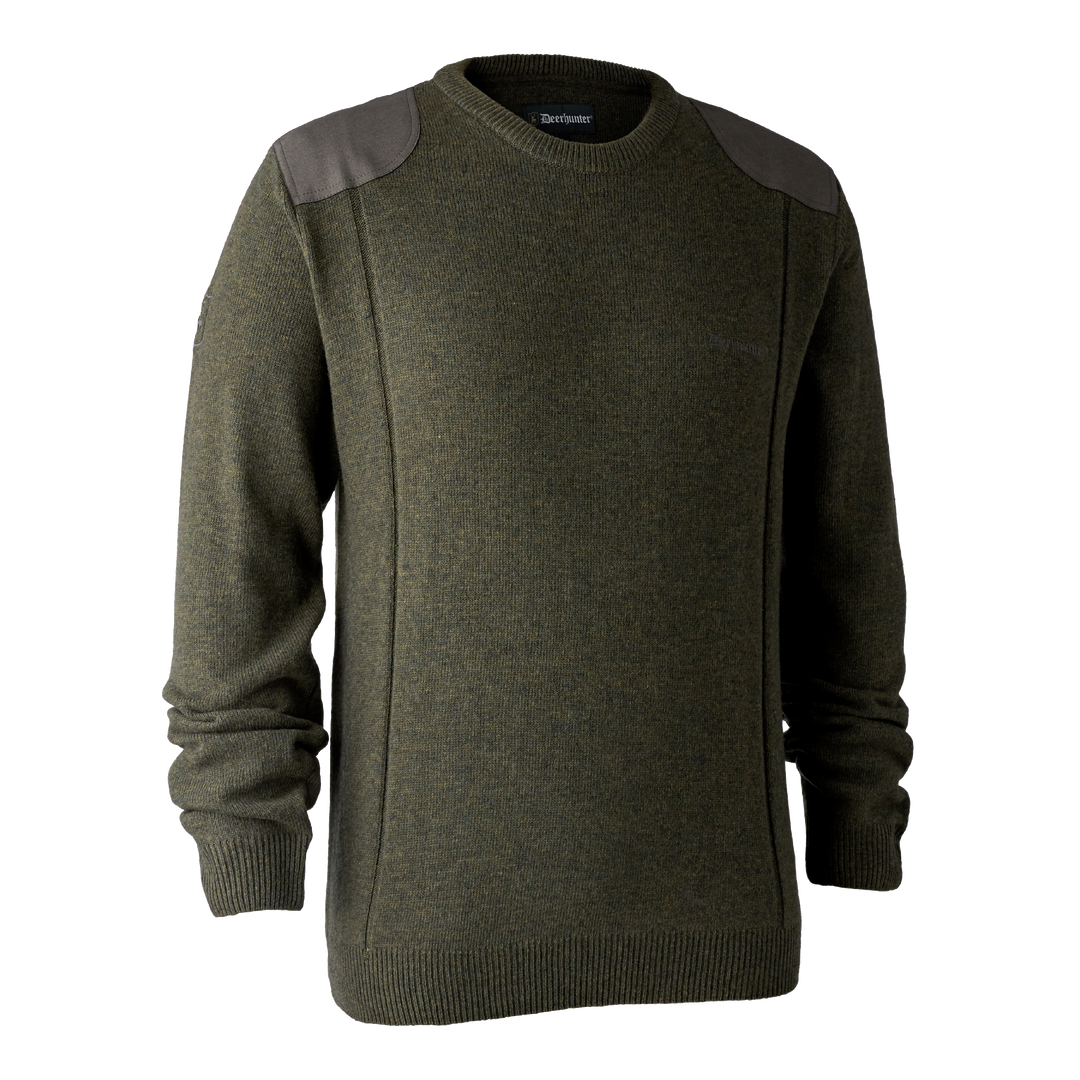 Deerhunter Sheffield Knit with O-neck Green Melange 2XL