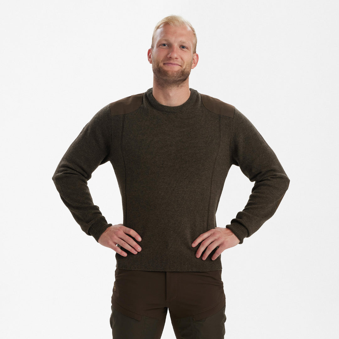 Deerhunter Sheffield Knit with O-neck Dark Elm 2XL