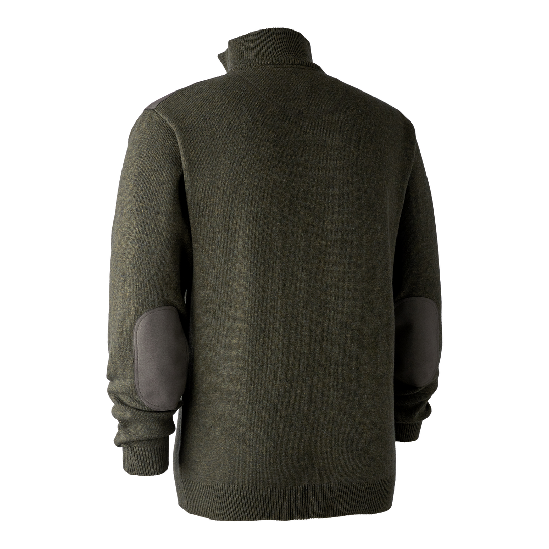 Deerhunter Sheffield Knit with zip-neck Green Melange 2XL