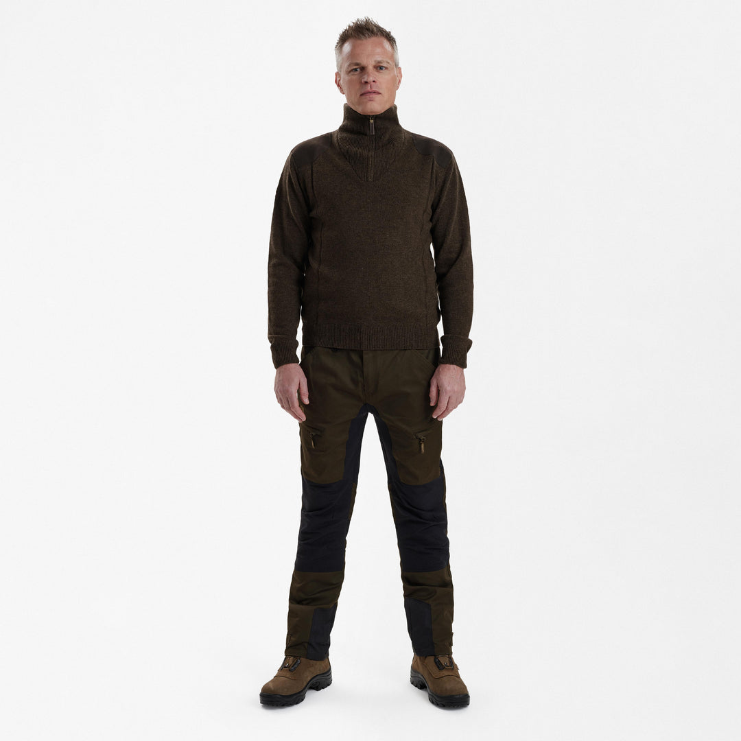 Deerhunter Sheffield Knit with zip-neck Dark Elm 2XL