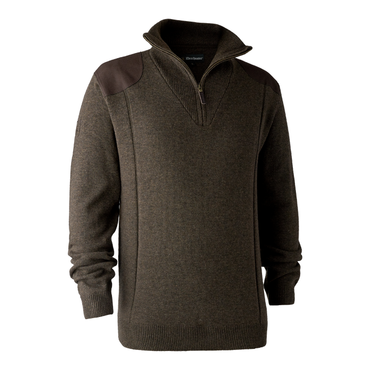 Deerhunter Sheffield Knit with zip-neck Dark Elm 2XL