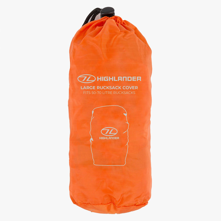 Highlander Lightweight Rucksack Rain Cover 60L - 70L Orange