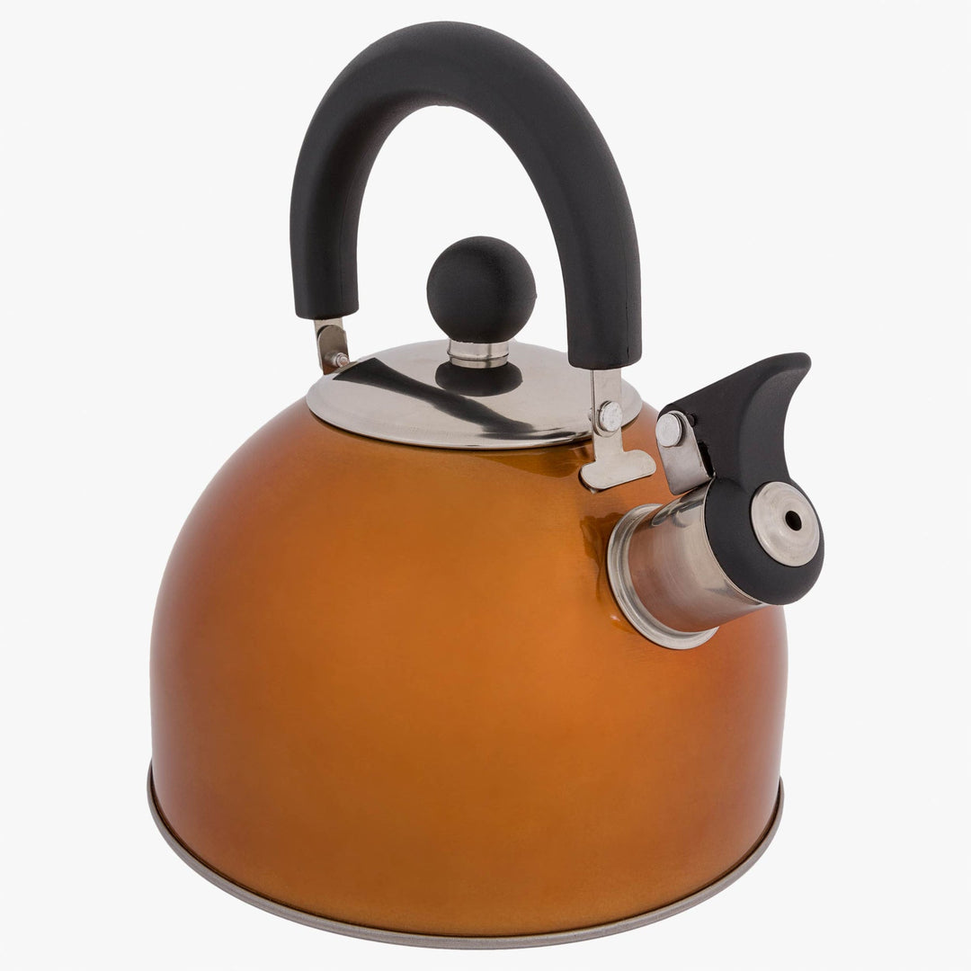 Highlander Deluxe Stainless Steel Whistling Kettle Orange