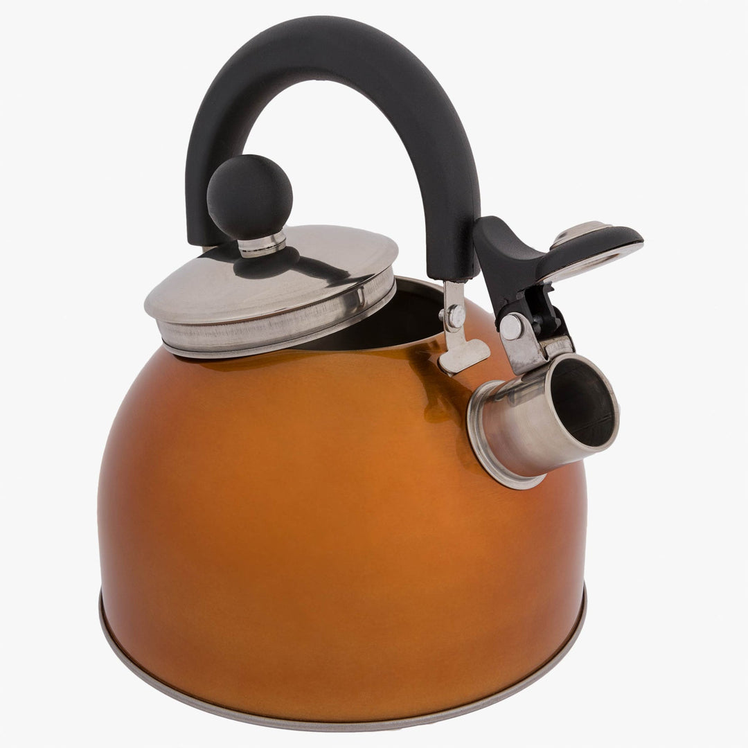 Highlander Deluxe Stainless Steel Whistling Kettle Orange