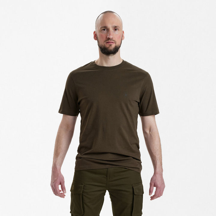 Deerhunter T-Shirt 2-Pack Green/Brown Leaf