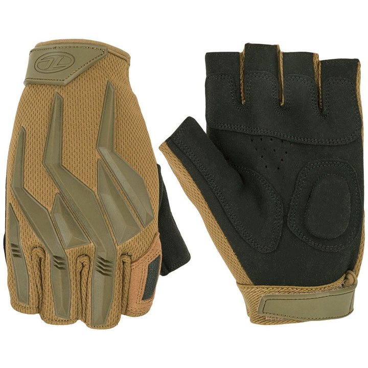 Highlander Forces Raptor Fingerless Gloves Coyote Tan