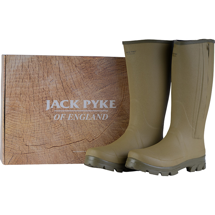 Jack Pyke Ashcombe Zipped Wellington Boots Light Olive