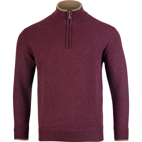 Jack Pyke Ashcombe Zip Neck Pullover Plum