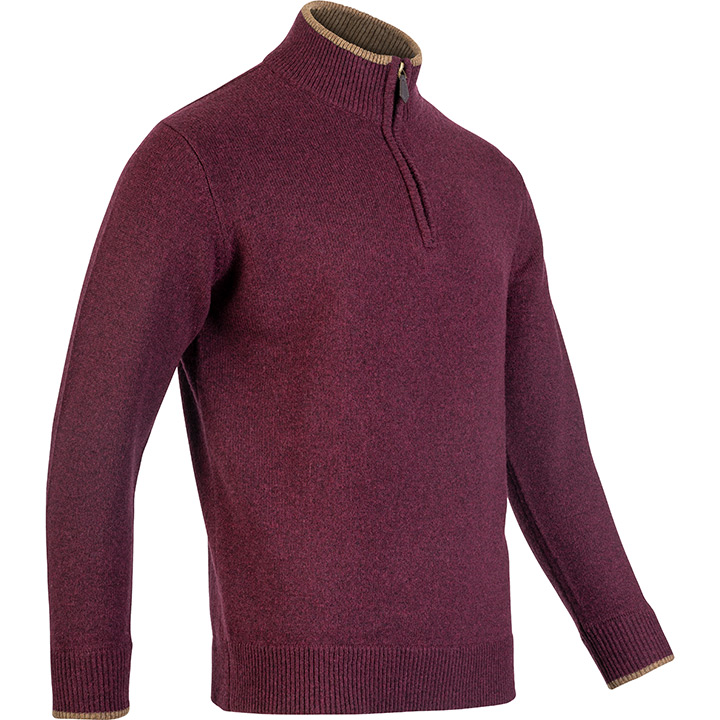 Jack Pyke Ashcombe Zip Neck Pullover Plum