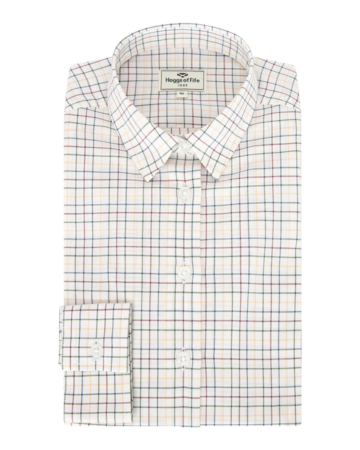 Hoggs Of Fife Callie Twill Shirt White/Green/Yellow/Red