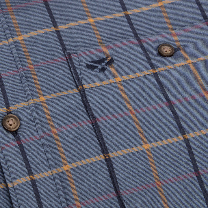 Hoggs Of Fife Fleece Lined Shirts Blackthorn - Sky Blue Check