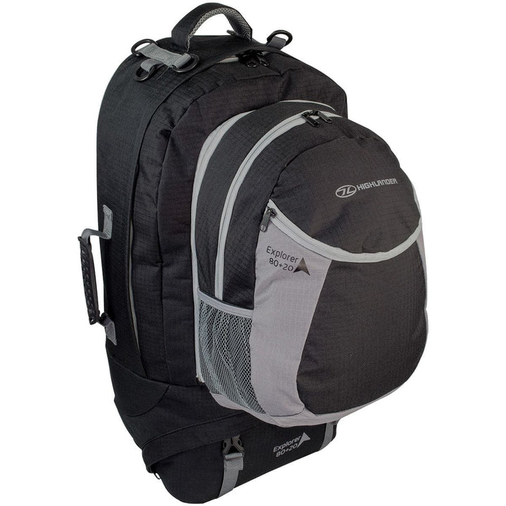 Highlander X-plorer Rucksack 80+20L Black