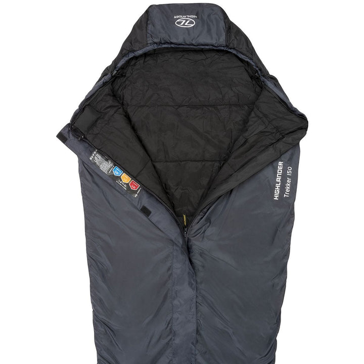 Highlander Trekker 150 Mummy Sleeping Bag Charcoal