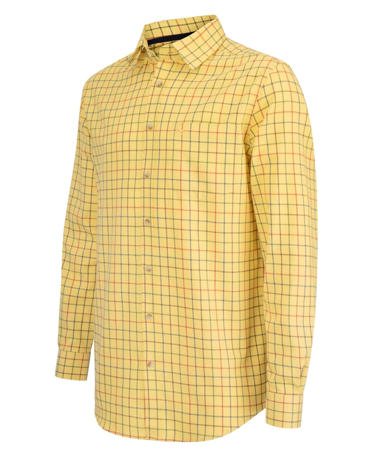 Hoggs Of Fife Governor Premier Tattersall Shirt Gold Check