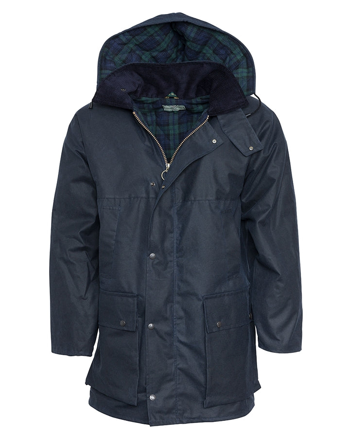 Hoggs Of Fife Padded Wax Jacket Navy