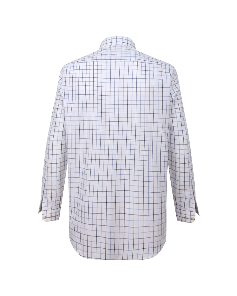 Hoggs Of Fife Viscount Premier Tattersall Shirt White/Navy Check