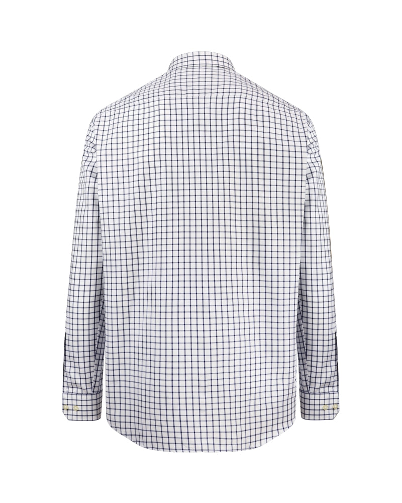 Hoggs Of Fife Turnberry Twill Cotton Shirt White/Navy Check