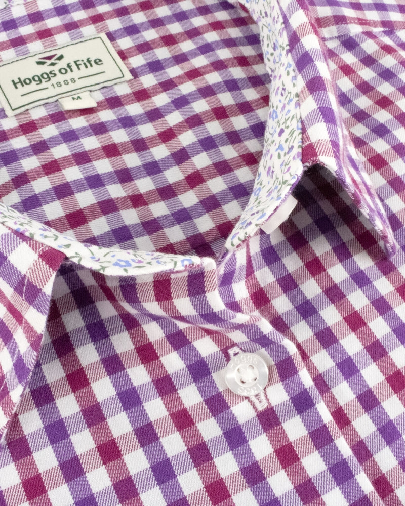 Hoggs Of Fife Becky II Ladies Cotton Shirt Violet/Cerise