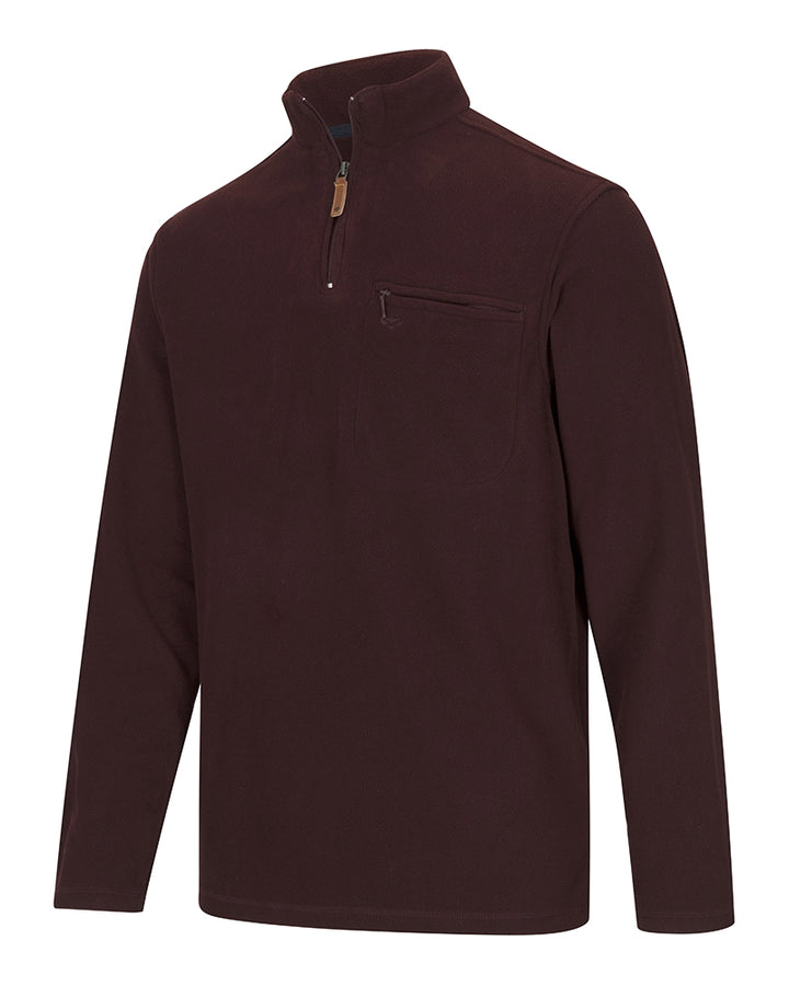 Hoggs Of Fife Islander 1/4 Zip Micro-Fleece Shirt Burgundy