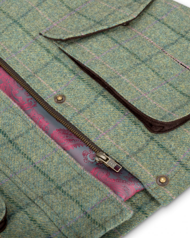 Hoggs Of Fife Roslin Ladies Technical Tweed Field Coat Spring Bracken