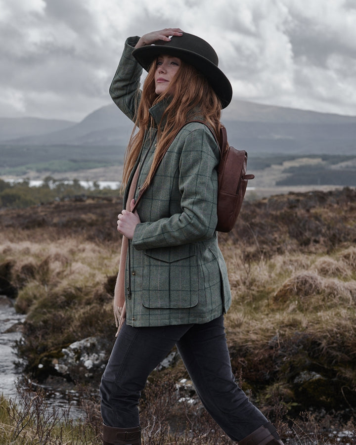 Hoggs Of Fife Roslin Ladies Technical Tweed Field Coat Spring Bracken