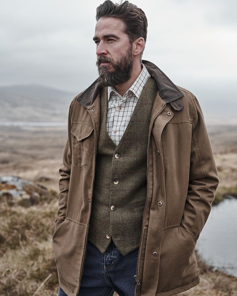 Hoggs Of Fife Stewarton Canvas Coat Camel