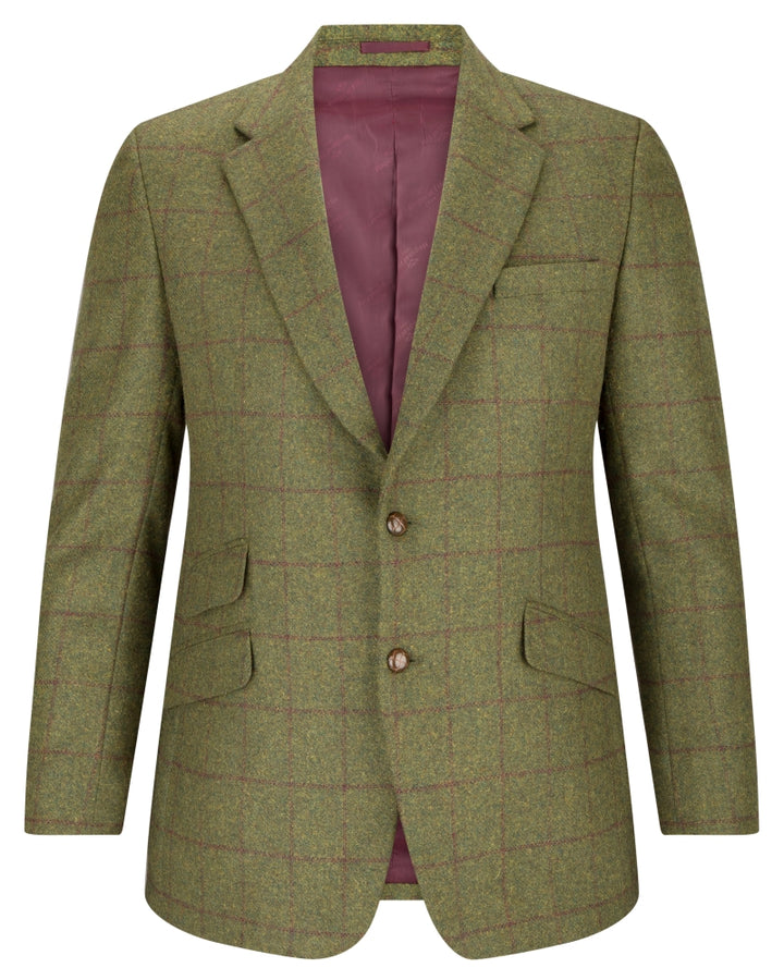 Hoggs Of Fife Tummel Tweed Sports Jacket Olive/Wine