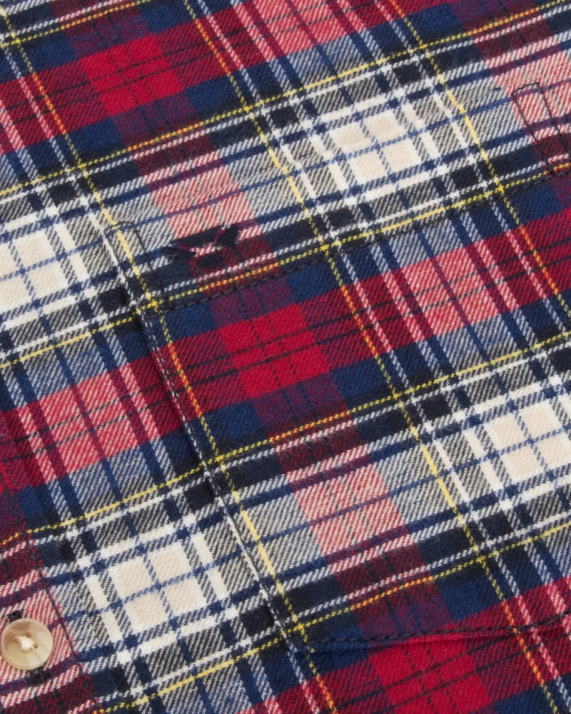 Hoggs Of Fife Pitscottie Flannel Shirt Red Tartan Check