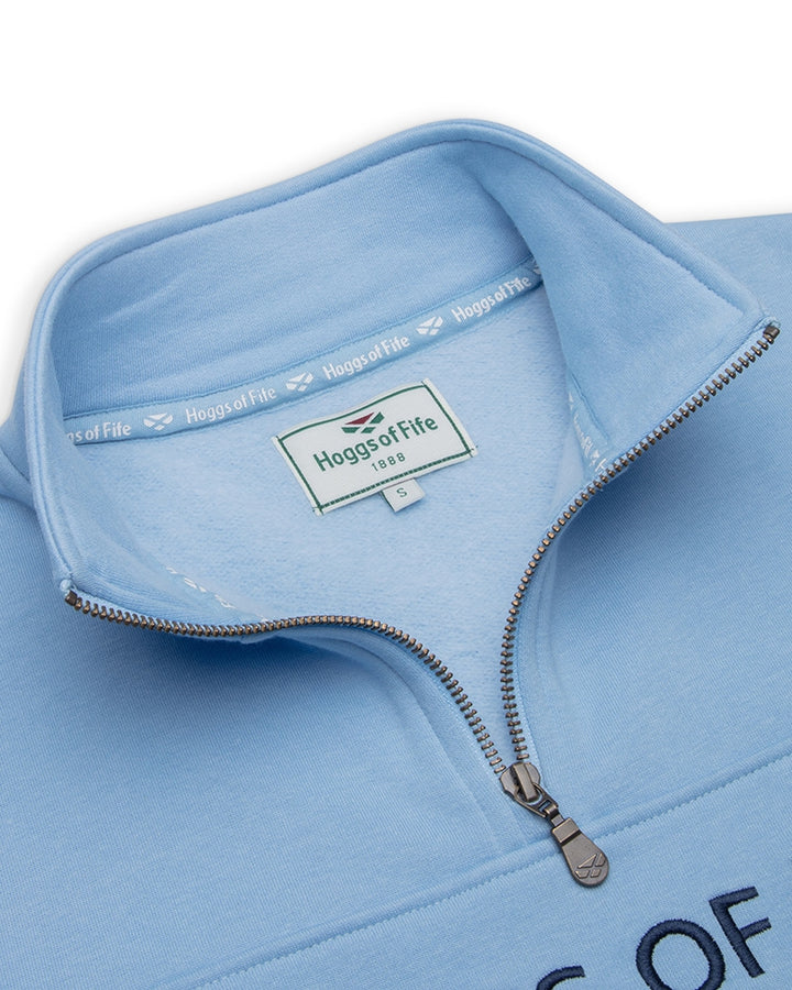 Hoggs Of Fife Dumfries 1888 Ladies 1/4 Zip Sweatshirt Plain Blue