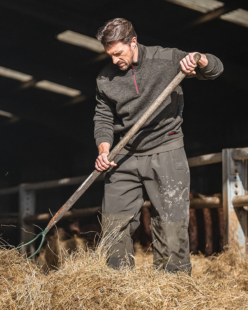 Hoggs Of Fife Green King II 1/4 Zip Bonded Fleece Green