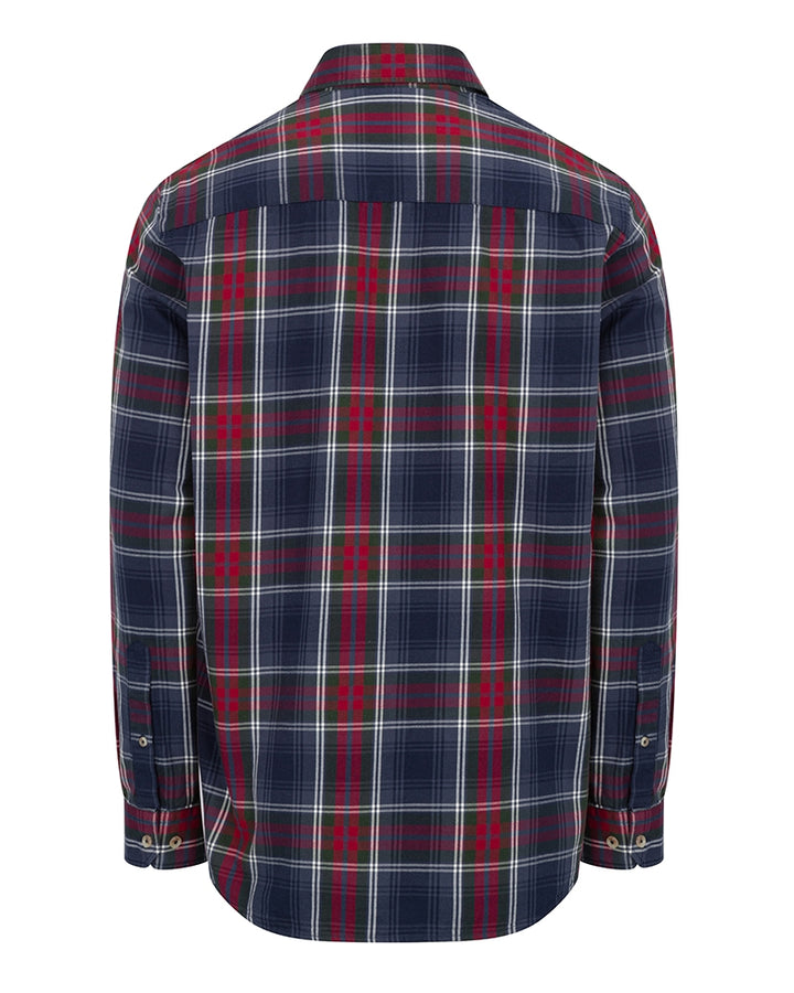 Hoggs Of Fife Taransay Plaid Twill Shirt Navy/Green/Wine