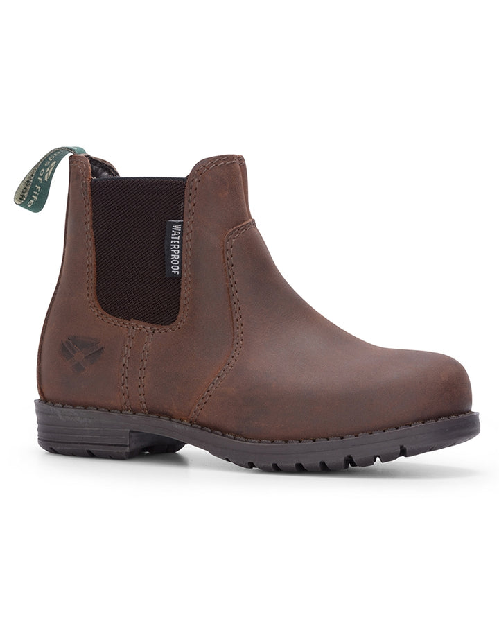 Hoggs Of Fife Shire (Junior) Waterproof Dealer Boot Brown Waxy