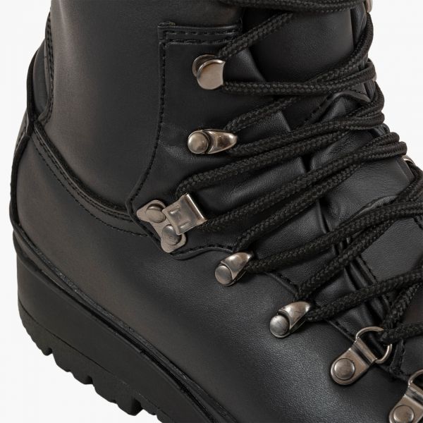 highlander elite boot black silver anti glare eyelets